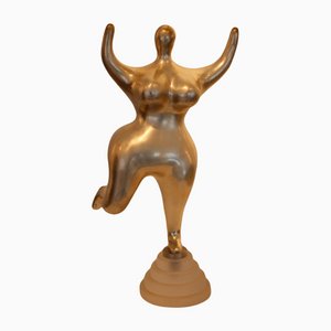 Sculpture Nana sur Socle en Verre