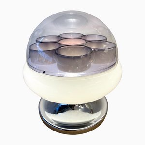 Italian Space Age Acrylic Glass and Metal Chrome Lamp, 1970s