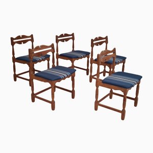 Danish Design Oak Wood Chairs in the Style of Henning Kjærnulf, 1960s, Set of 5