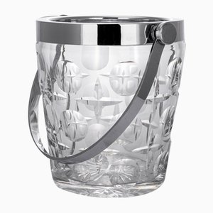 20th Century French Silver Plated & Glass Champagne Ice Bucket, 1960s