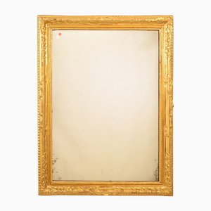Antique 19th Century Rectangular Gold Leaf Frame Mirror