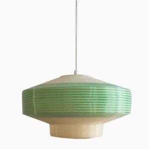 White and Green Pendant Lamp for Rotaflex, 1960s