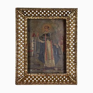 San Domenico Di Guzman, Oil on Cardboard, Framed