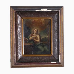Maddalena Penitente, Oil on Copper, Framed