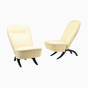 Checkered Yellow Congo Easy Chairs by Theo Ruth for Artifort