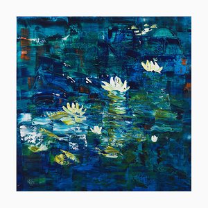 Joëlle Kem Lika, Water Lilies 125, 2021, acrilico su tela