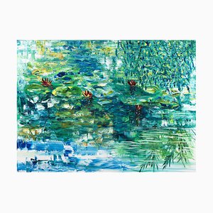 Joëlle Kem Lika, Water Lilies 130, 2021, acrilico su tela