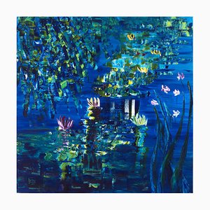 Joëlle Kem Lika, Water Lilies 121, 2021, acrilico su tela
