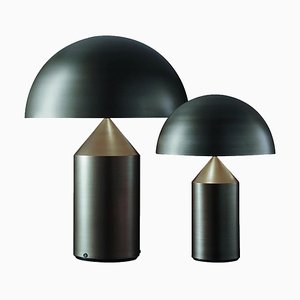 Large and Medium Bronze Atollo Table Lamps by Vico Magistretti for Oluce, Set of 2