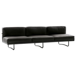 Black Leather LC5 Sofa by Le Corbusier, Pierre Jeanneret & Charlotte Perriand for Cassina