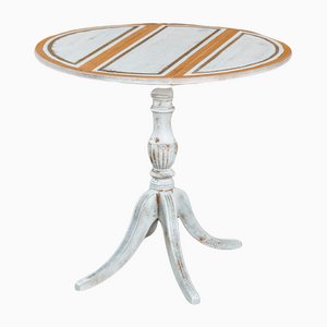 Round Folding Vintage Auxiliary Table in the Style of Sheaton
