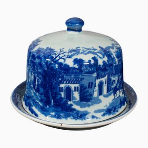 Antique English Ceramic Cheese Keeper or Butter Dome, 1900