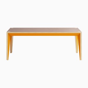 MiMi Bench in Walnut, Orange by Ale Preda for miduny