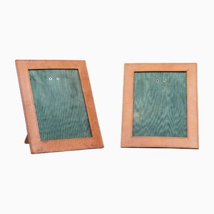 French Leather Photo Frames, 1960s, Set of 2