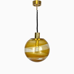 Lámpara colgante italiana Mid-Century con esfera de cristal de Murano, años 60