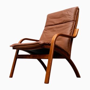 Vintage Danish Leather Lounge Easy Chair from Stouby