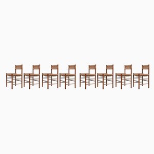 Mid-Century Dordogne Dining Chairs by Charlotte Perriand, Set of 8