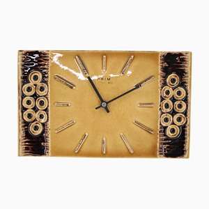 Mid-Century Ceramic Wall Clock by Prim, Czechoslovakia, 1960s