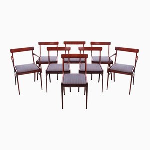 Skandinavische Mid-Century Modern Rungstelund Stühle von Ole Wanscher, 8er Set