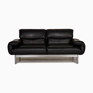 Schwarzes 2-Sitzer Sofa aus Plura Leder mit Relaxfunktion von Rolf Benz