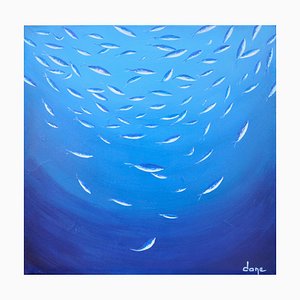 Dany Soyer, Les petites sardines, 2021, acrílico sobre lienzo