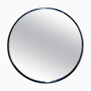 Ebonised Black Round Wall Mirror