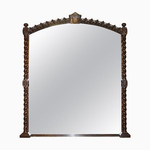 Grand Miroir Victorien Antique en Verre, 1880s