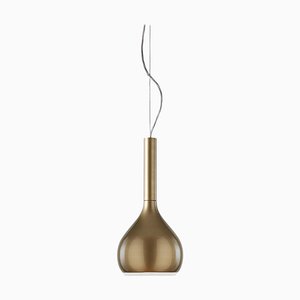 Satin Gold Glazed Lys Suspension Lamp by Angeletti & Ruzza for Oluce
