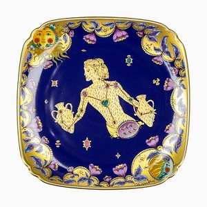 Plato de pared Aquarius de porcelana de Ole Winther para Hutschenreuther