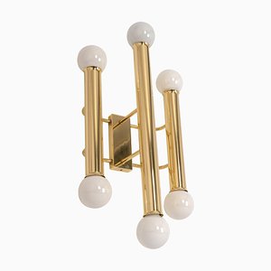Large Italian Brass Wall Sconce, 1970s