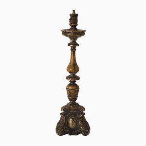 Candelero de madera dorada, siglo XVIII