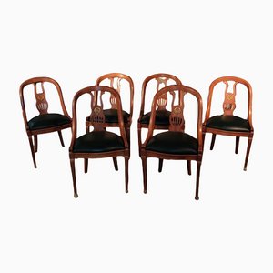 Gondola Stühle aus Mahagoni,, 6er Set