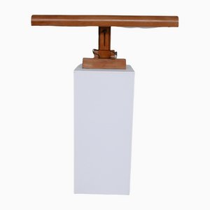 Lámpara de mesa Mid-Century ancha de roble
