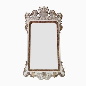 Large White and Gilt Frame Overmantle Wall Mirror, 1920s