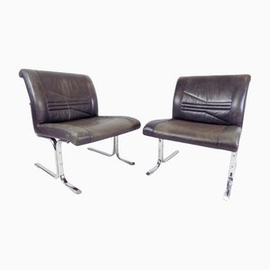 Leather Aviator Chairs, 1960s, Set of 2