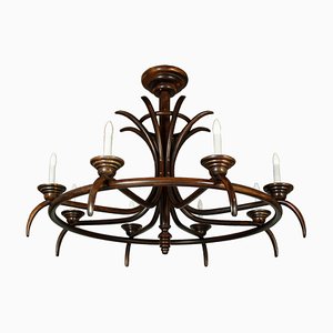 Large Bentwood Eight-Arm Chandelier from Ton