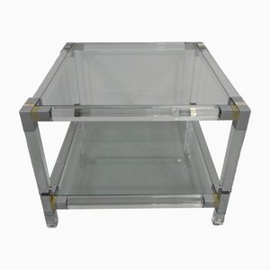 Hollywood Regency Coffee Table with Acrylic Frame
