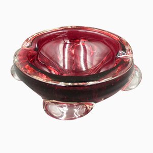 Red Murano Glass Ashtray, Italy, 1950s