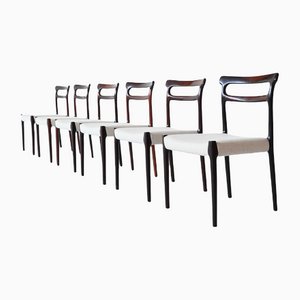 Scandinavian Dining Chairs in Rosewood, Denmark, 1960s, Set of 6