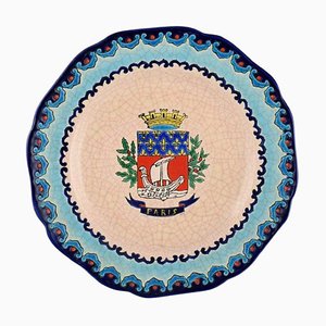 Art Deco French Plate with the Parisian Coat of Arms and Foliage