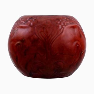 Vase Art Nouveau Antique en Grès Verni de Zsolnay