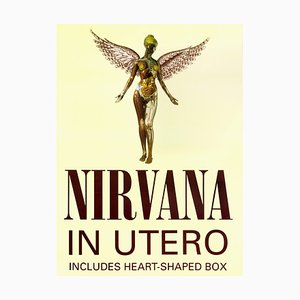 Póster promocional de la parada de autobús original del Reino Unido de Nirvana In Utero, 1993