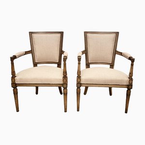 18th Century French Directoire Armchairs, Set of 2