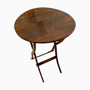 Petite Table Pliante Victorienne Antique en Palissandre
