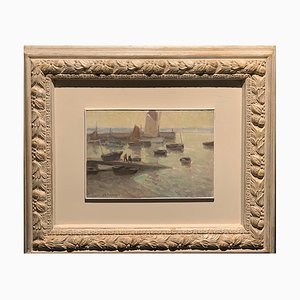 Henry Maurice Cahours, Douarnenez, France, 1930s, Oil on Canvas, Framed