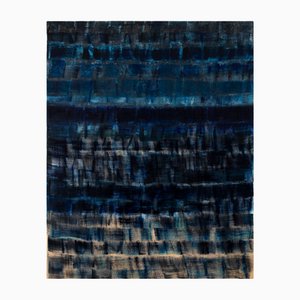 Emily Berger Blue on Blue, 2020, Huile sur Panneau de Bois