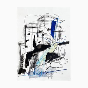 Adrienn Krahl, Nordic Waves, 2021, acrílico, carbón, pastel al óleo y grafito sobre papel