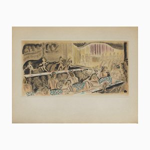 Chas-Laborde, Rues et visages de New-York, Music Hall, 1950, Etching on Wove Paper