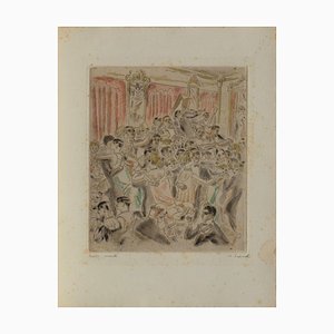 Chas-Laborde, Rues et Visages de Paris, Bal à Montmartre, 1926, Acquaforte su carta velina