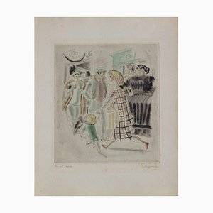 Chas-Laborde, Rues et visages de Paris, Belleville, 1926, Grabado sobre papel tejido